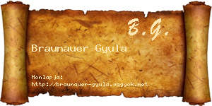 Braunauer Gyula névjegykártya